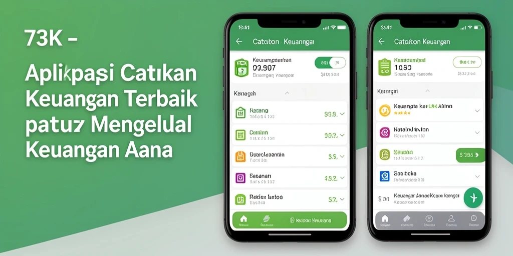 Tampilan antarmuka aplikasi Catatan Keuangan 73K yang intuitif dan menarik.