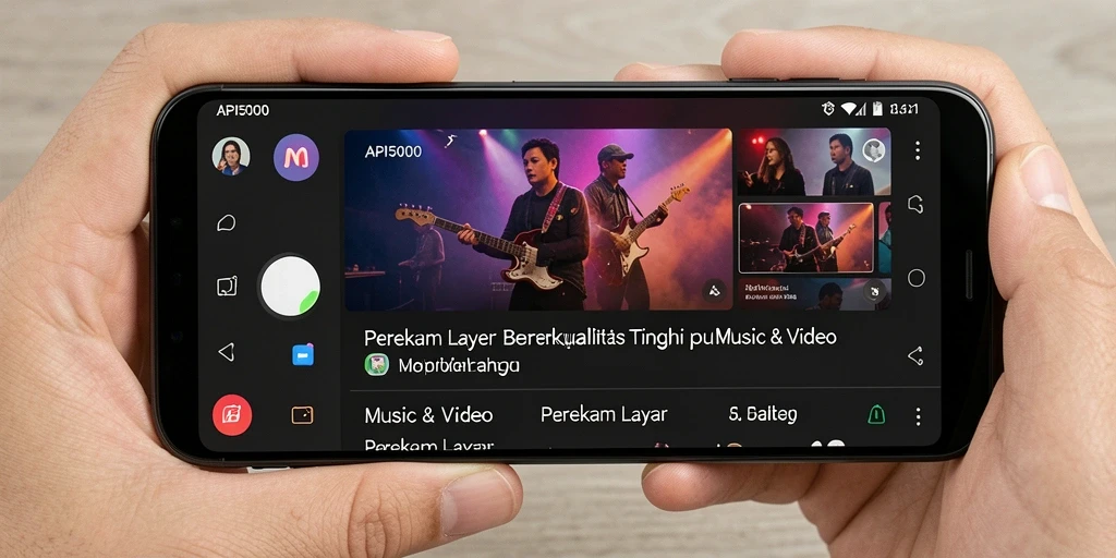 Tampilan antarmuka pengguna API5000 saat perekaman layar.