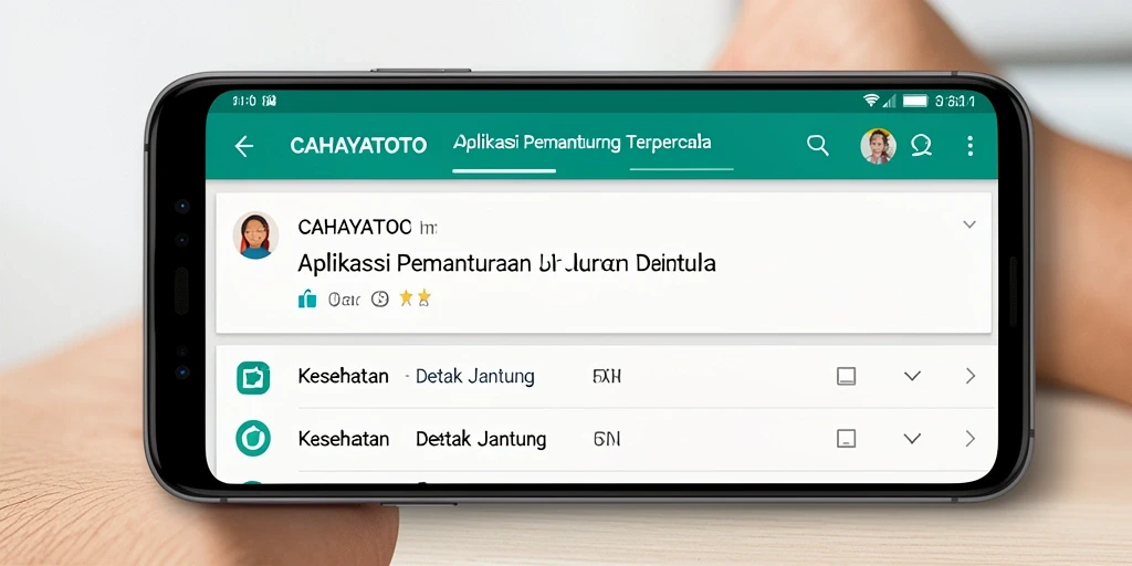 Tampilan antarmuka CAHAYATOTO dengan grafik pemantauan detak jantung yang jelas.
