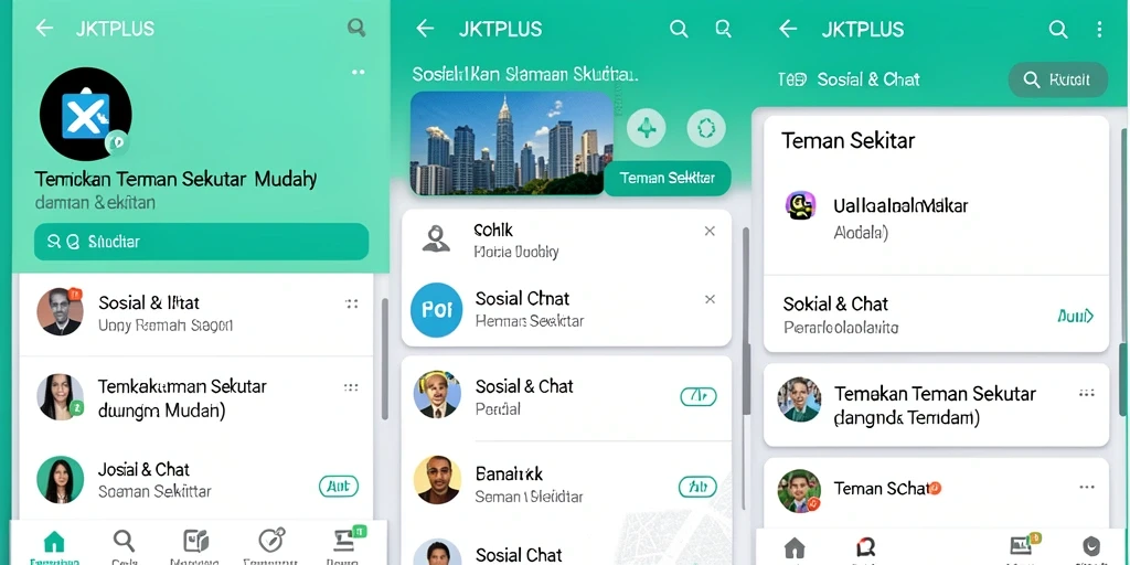 Tampilan antarmuka JKTPLUS yang menarik dan mudah dinavigasi.