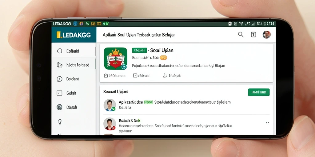 Antarmuka aplikasi LEDAKGG yang menarik untuk belajar soal ujian.