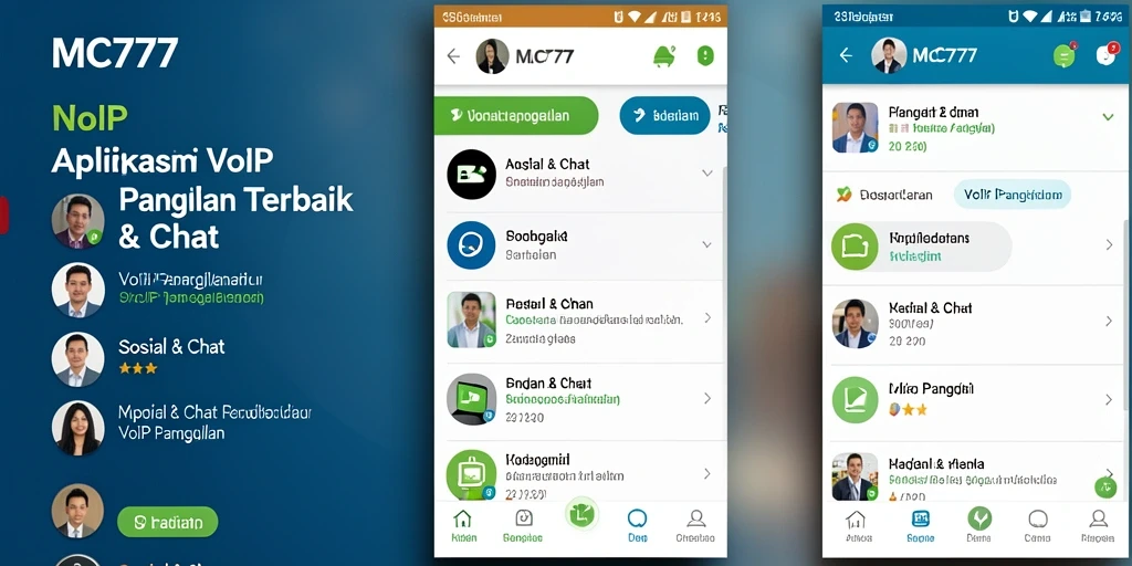 Tampilan antarmuka utama MC777 untuk VoIP Panggilan yang intuitif dan user-friendly.