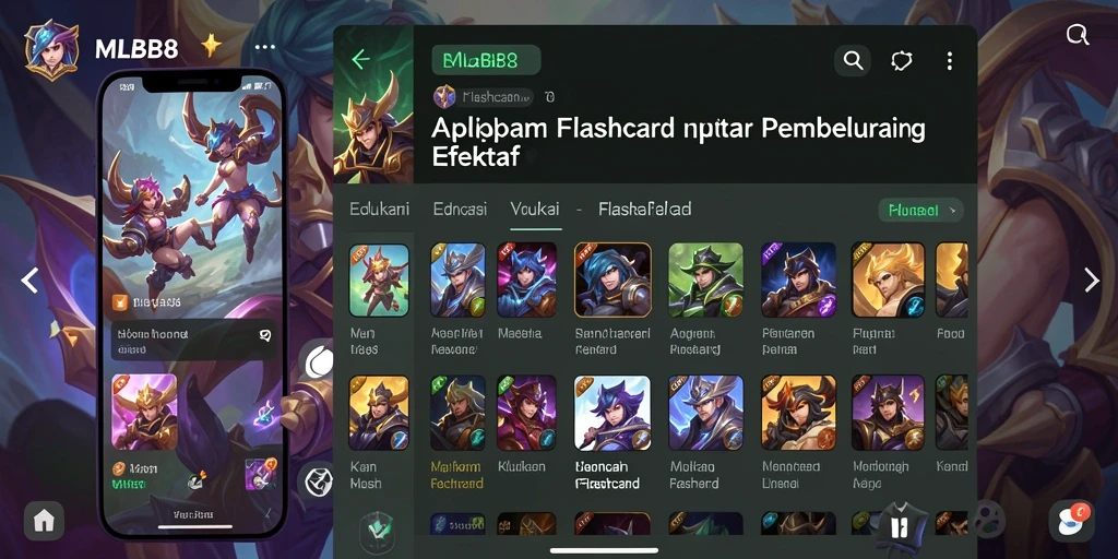 Antarmuka aplikasi MLBB8 yang memudahkan pengguna dalam akses flashcard.