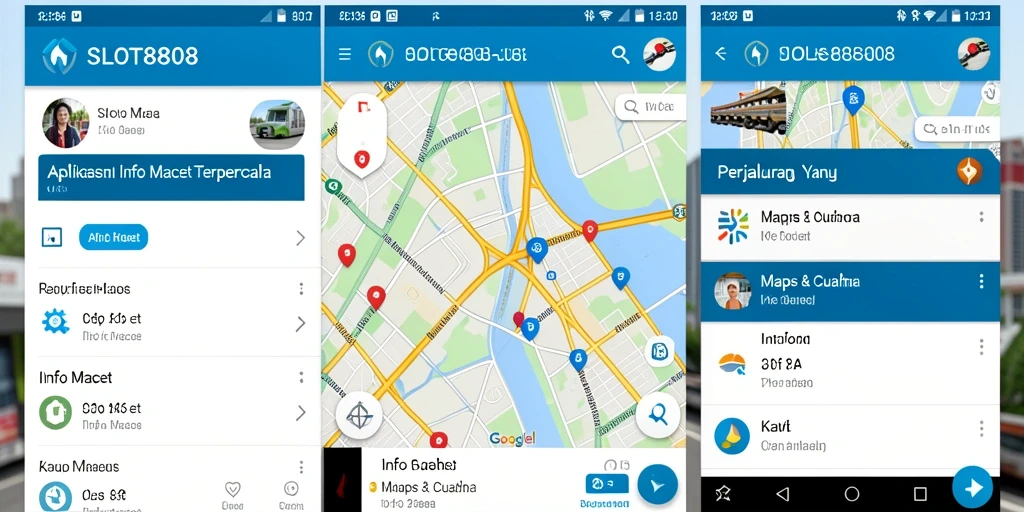Tampilan antarmuka SLOT8808 dengan informasi kemacetan jalan.