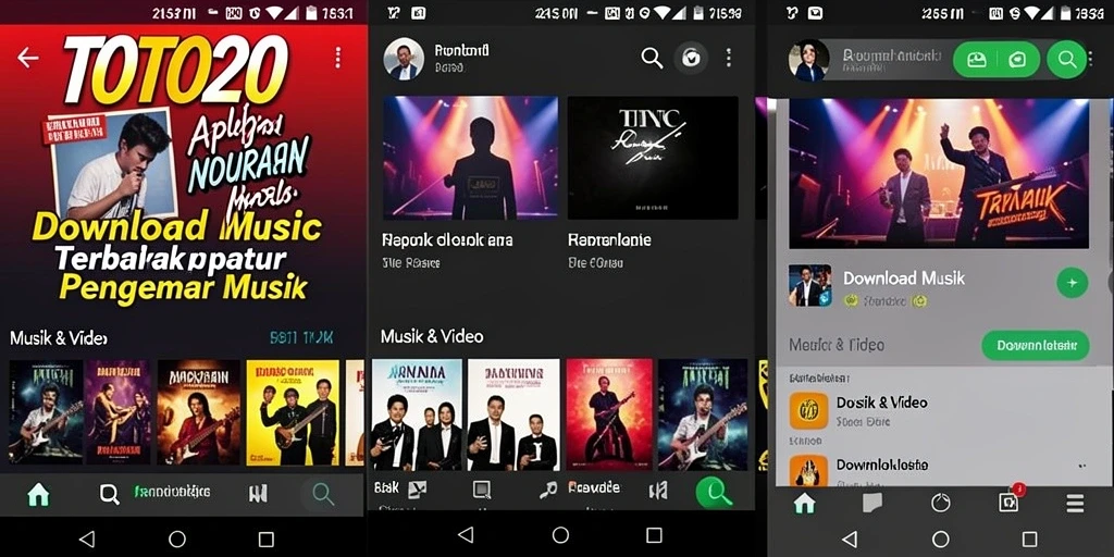Tampilan antarmuka TOTO20 yang intuitif dan ramah pengguna untuk Download Musik.